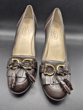 Talbots Brown Leather Tassel Loafers